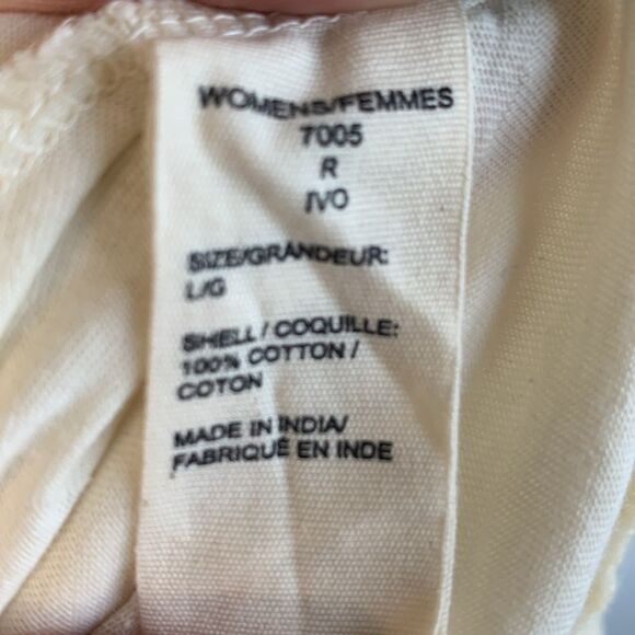 NWT Woolrich Meadow Forks 100% Cotton Long Sleeve Top Ivory Sz L - Picture 8 of 9